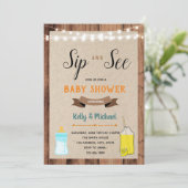 Sip en zie uitnodiging voor de douchepartij in lim (Staand voorkant)