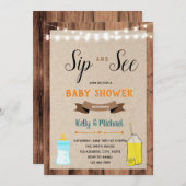 Sip en zie uitnodiging voor de douchepartij in lim (Voorkant / Achterkant)