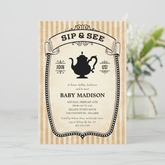 Sip en Zie Uitnodigingen (Staand voorkant)