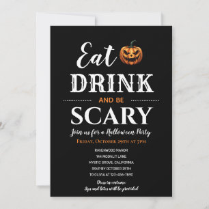 Sip, Feest & Fright: moderne Halloween typografie Kaart
