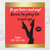 Sip & Flirt: Custom Wine Labels  Wijn Etiket (Enkel label)