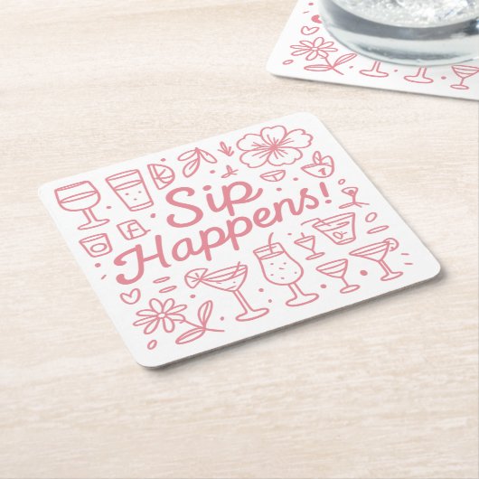 Sip gebeurt kartonnen onderzetters (Schuin)