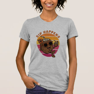 Sip Gebeurt Kokos T-shirt – Grappige Tropische Zom