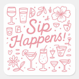 Sip gebeurt vierkante sticker