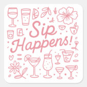 Sip gebeurt vierkante sticker (Voorkant)