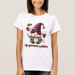 SIP, GNOME, WHINE Wine Lovers Herfst T-shirt