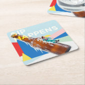 Sip Happens Fun Retro Coaster Kartonnen Onderzetters (Schuin)