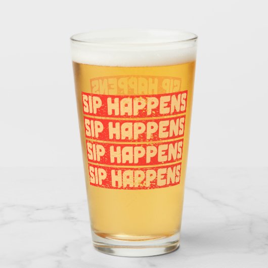 SIP HAPPENS – Funny Beer Glass Glas (Voorkant gevuld)