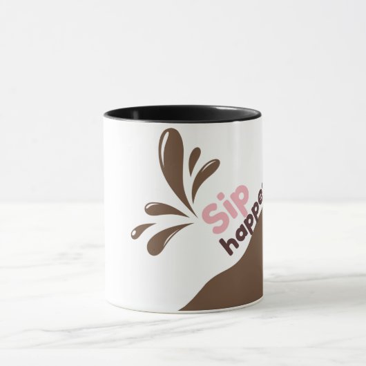 Sip Happens Funny Coffee Mok – Bold Spill Design (Midden)
