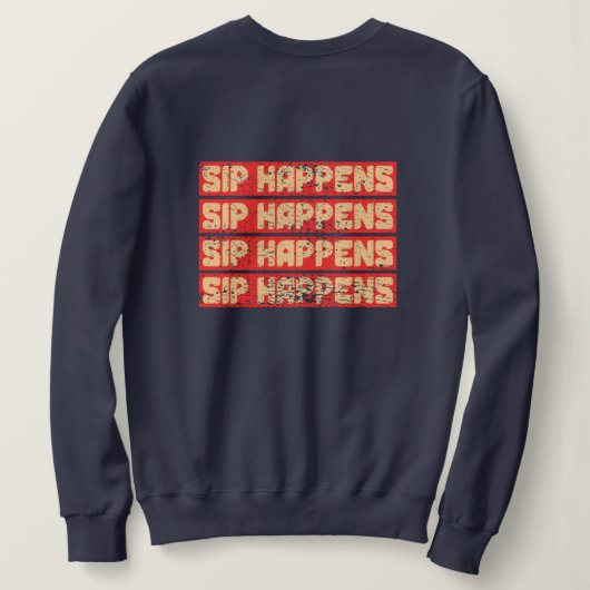 Sip Happens – Funny Panda Boba Retro Style Trui (Design achterkant)