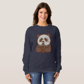 Sip Happens – Funny Panda Boba Retro Style Trui (Voorkant volledig)