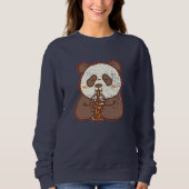 Sip Happens – Funny Panda Boba Retro Style Trui (Voorkant)