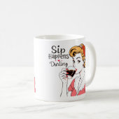 Sip Happens Glamoureuze Retro Sarcastische Thee en Koffiemok (Voorkant rechts)