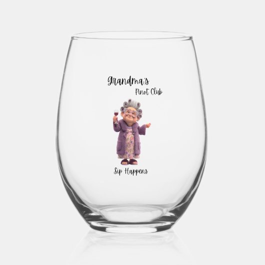Sip Happens Grootmoeder Steelwijn Glas (Voorkant)