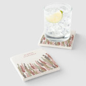 Sip Happens, het is Wine O'Clock Marble Onderzette Stenen Onderzetter (Zijkant)