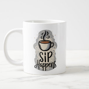 Sip Happens Koffiehuis Oude klassieke stijl Grote Koffiekop