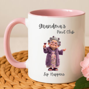 Sip Happens koffiemok – Oma's Pinot Club Mok