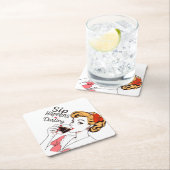 Sip Happens, lieverd Sassy Retro Kartonnen Onderzetters (Insitu)