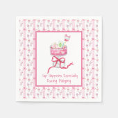 Sip Happens Mahjong Roze Drink Waterverf Tegels Servet (Voorkant)