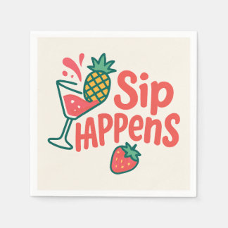 Sip Happens Papieren servet - CherryBombCo