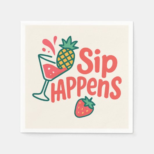 Sip Happens Papieren servet - CherryBombCo (Voorkant)