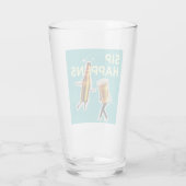 "Sip Happens" quirky and light-hearted Beer Glass Glas (Achterkant)