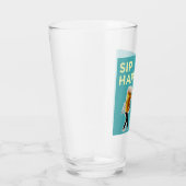 "Sip Happens" quirky and light-hearted Beer Glass Glas (Rechts)