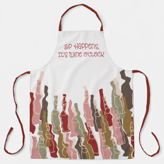 Sip Happens Schort - Wijnliefhebbers | Gemiddeld e (Voorkant)