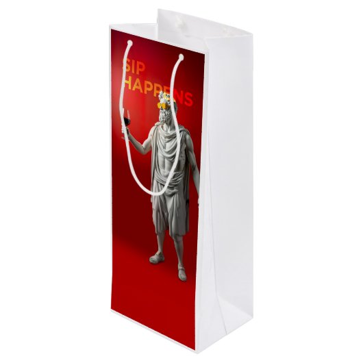 Sip Happens Wine Bag Wijn Cadeautas (Achterkant Gekanteld)