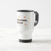 Sip Happiness, Repeat–Fun Minimalist Thermal Coffe Reisbeker (Voorkant rechts)