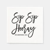 Sip Hoera Hand Geletterde Trouwpapier Servetten (Voorkant)