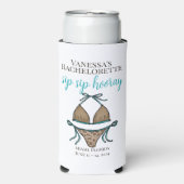 Sip Hoera Leopard Bikini vrijgezellenfeest Seltzer Blikjeskoeler (Seltzer Voorkant)