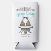 Sip Hoera Leopard Bikini vrijgezellenfeest Seltzer Blikjeskoeler (Voorkant)