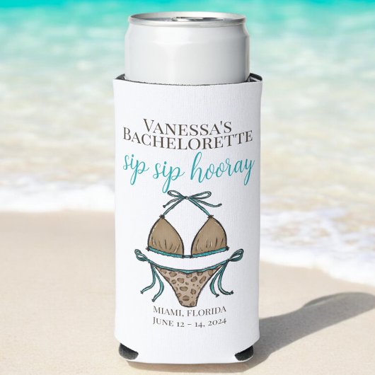 Sip Hoera Leopard Bikini vrijgezellenfeest Seltzer Blikjeskoeler