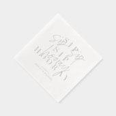 Sip Hoera Modern Engagement Party Zilver Folie Servetten (Rechts)