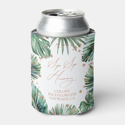 Sip Hoera Tropische vrijgezellenfeest Blikjeskoeler (Blikje Voorkant)