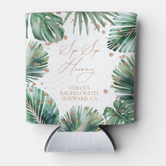 Sip Hoera Tropische vrijgezellenfeest Blikjeskoeler (Voorkant)