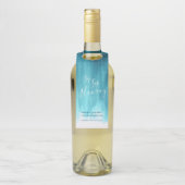 Sip hooray aangepaste bruiloft abstracte blauwgroe flessenhanger (Op fles)