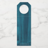 Sip hooray aangepaste bruiloft abstracte blauwgroe flessenhanger (Achterkant)