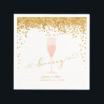 SIP HOORAY Bachelorette Engagement pARTY Servet<br><div class="desc">Viel een verjaardag,  een verloving,  of een douche met deze elegante "SIP SIP Hooray!" feestluiers! Met gouden confetti & script en een waterverf roze champagneglas. ***Het goud is bedrukt - er is geen echte gouden folie op dit ontwerp.</div>