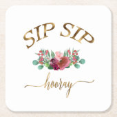 sip hooray-blumen! kartonnen onderzetters (Voorkant)