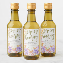Sip Hooray Boho Chic Gold Butterfly Vrijgezellenfe Wijn Etiket