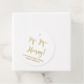 Sip Hooray, Champagne Baby shower Labels (In situ)