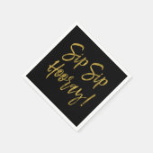 Sip Hooray Faux Gold Foil en zwarte servetten (Hoek)