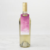 Sip hooray gepersonaliseerde bruiloft abstract roz flessenhanger (Op fles)