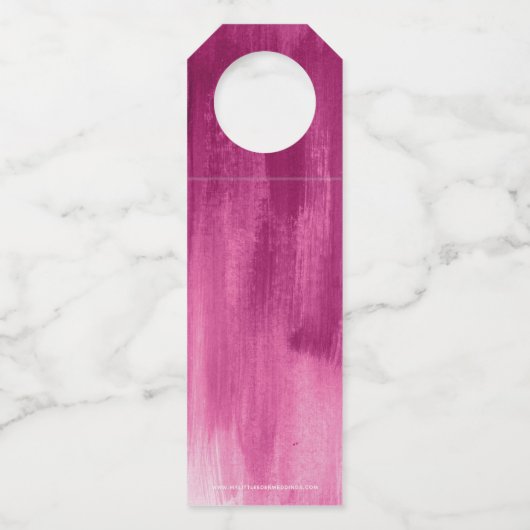 Sip hooray gepersonaliseerde bruiloft abstract roz flessenhanger (Achterkant)