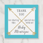 Sip Hooray Margarita Arrows Boy Baby shower Bedankjes Labels (Achterkant)