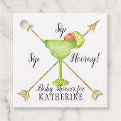 Sip Hooray Margarita Arrows Boy Baby shower Bedankjes Labels (Voorkant)