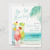 Sip Hooray Tropische Cocktails Couple's Douche Kaart (Voorkant)