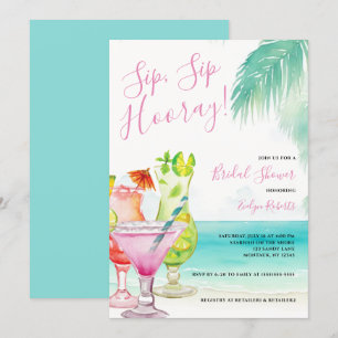 SIP Hooray Tropische Cocktails Vrijgezellenfeest Kaart